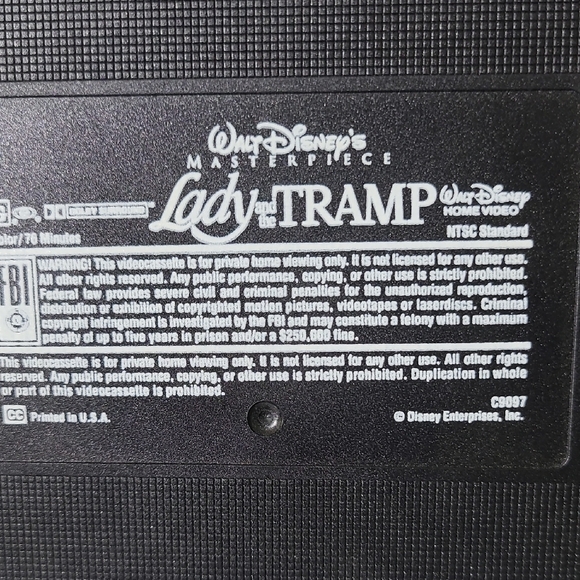 DISNEY Masterpiece Lady and the Tramp VHS with Cover - Picture 11 of 11